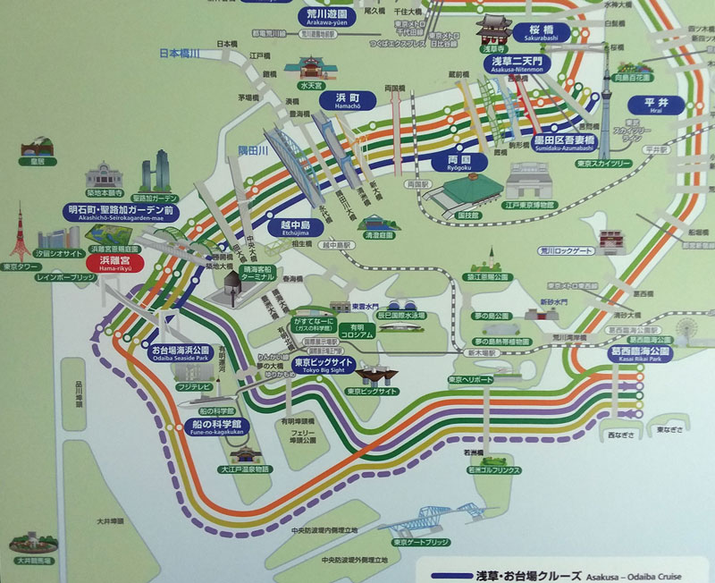 Bridges map of the Sumidagawa