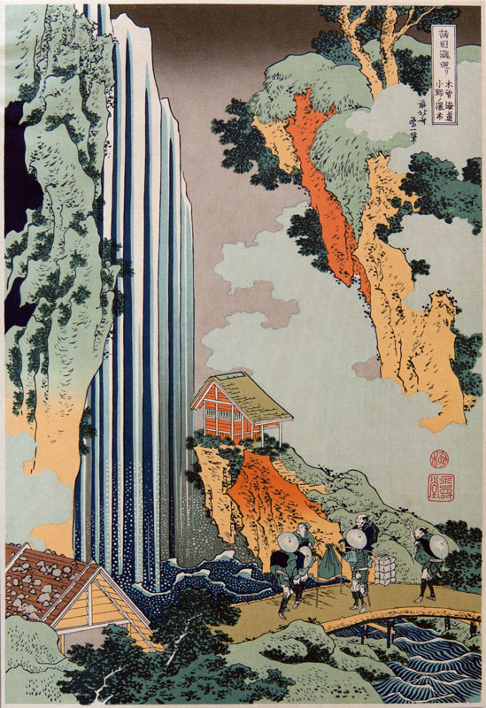 Hokusai Ono waterfall on the Kisokaido road