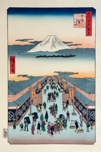 Mitsukoshi department store as depicted by Hiroshige in ca. 1857